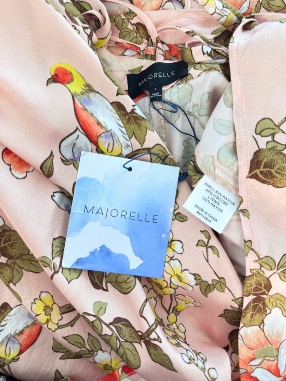 Majorelle Cubano Maxi V-Neck Strappy Back Bellbird Floral Wrap Dress NWT New S - Picture 7 of 7
